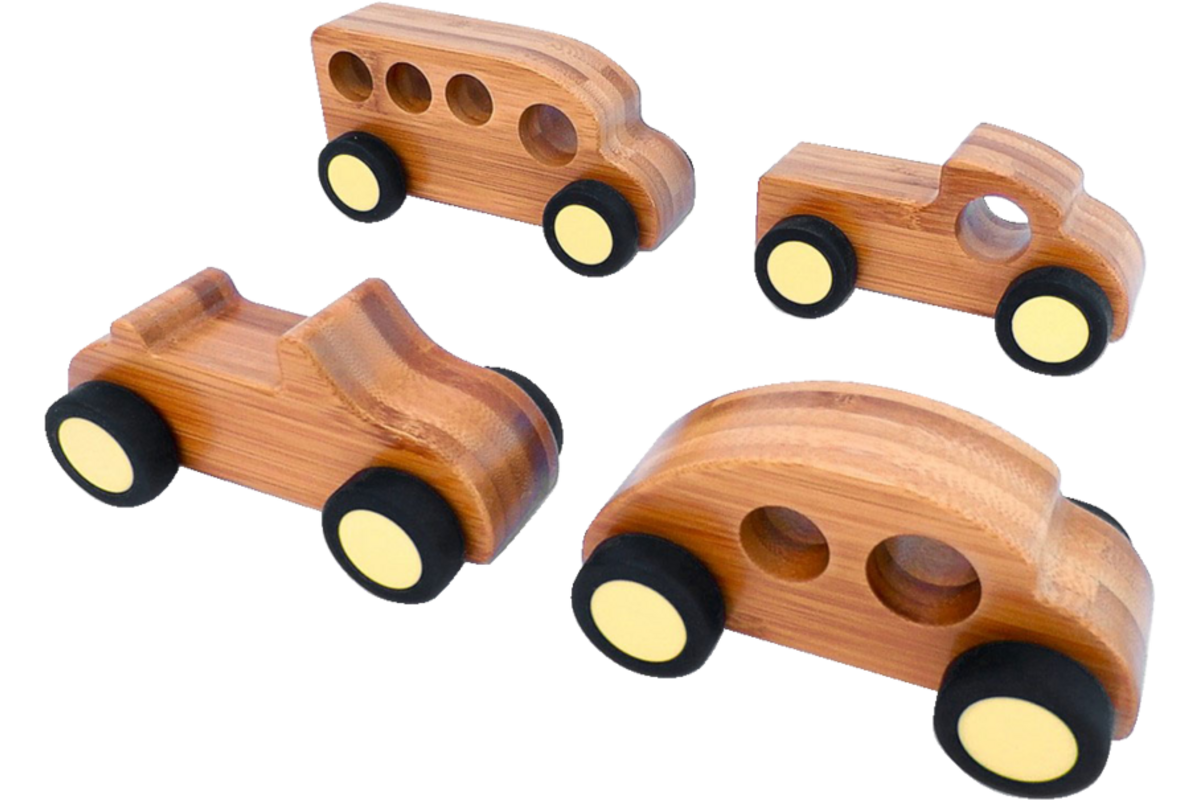 Auto's van bamboo, set van 4
