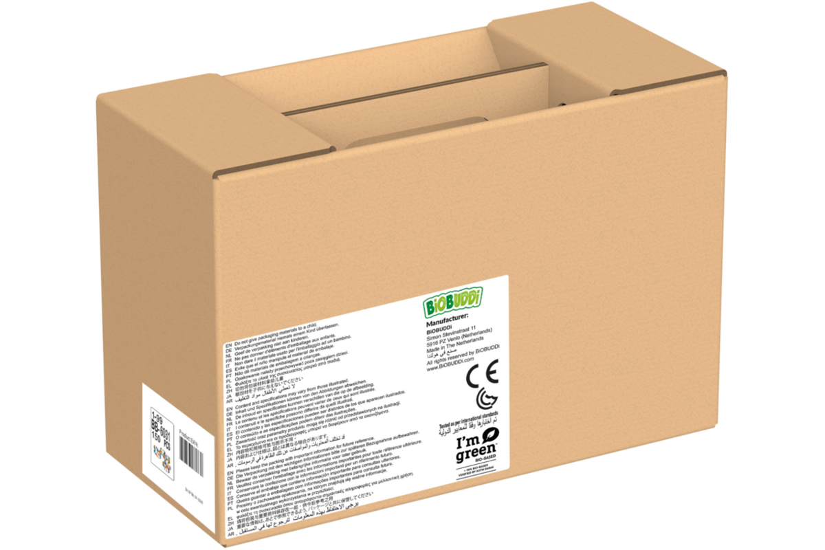 BiOBUDDi Domino 150, mix van 6 kleuren, inclusief 10 figuren