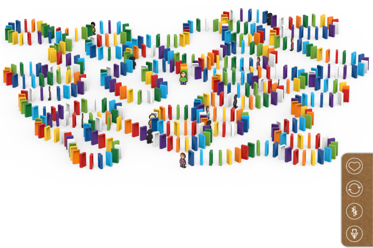 BiOBUDDi Domino 500 mix van 6 kleuren, inclusief 10 figuren