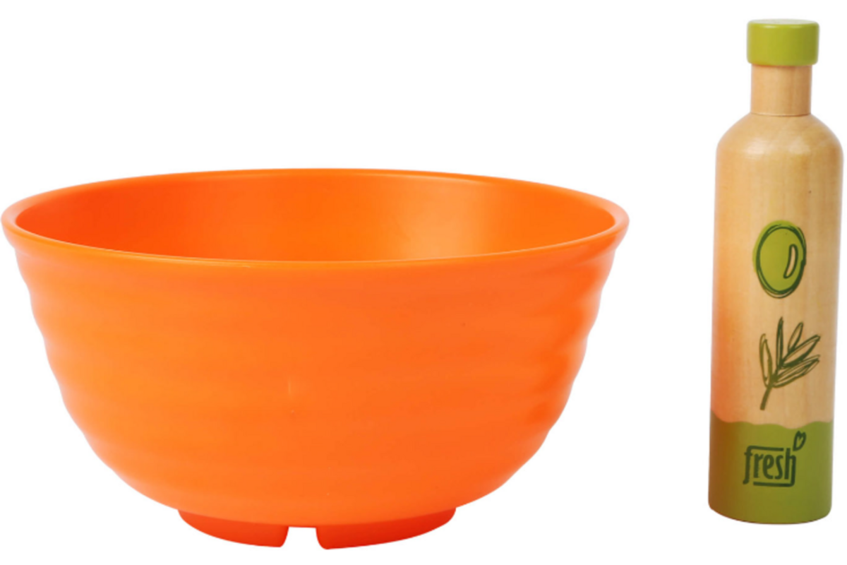 Houten Speeleten Salade Speelset, 15 delig