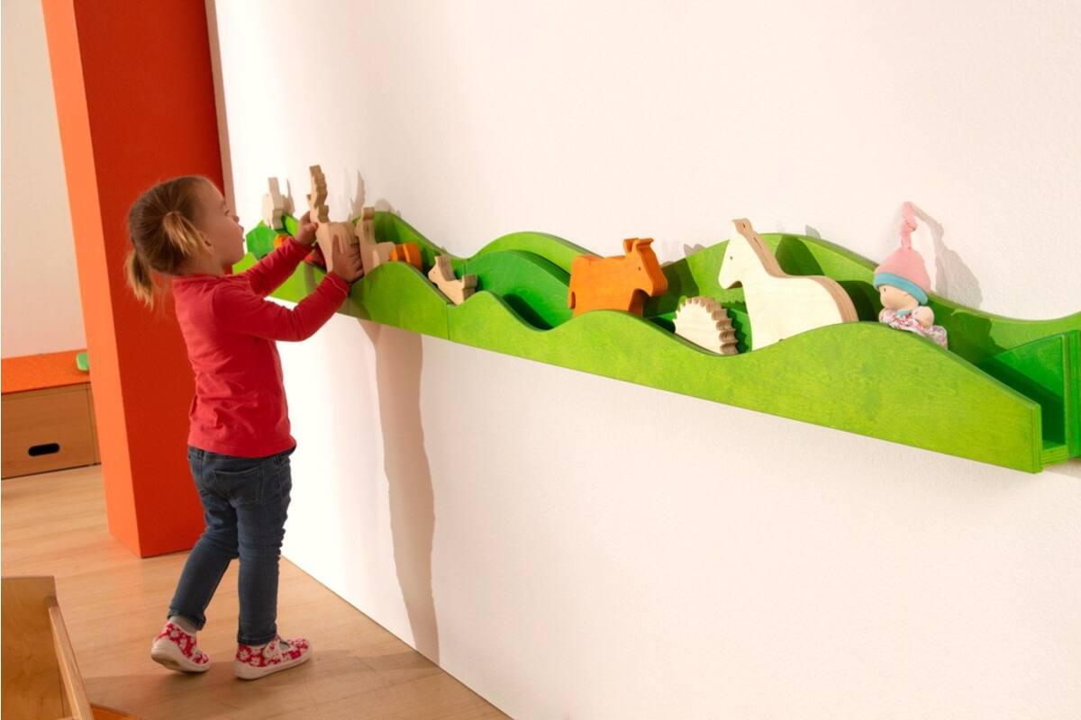 Speellijst natuur voor aan de muur voor speeldieren, groen