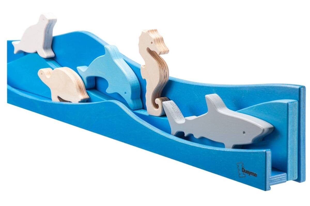 Speellijst water voor aan de muur voor speeldieren, blauw