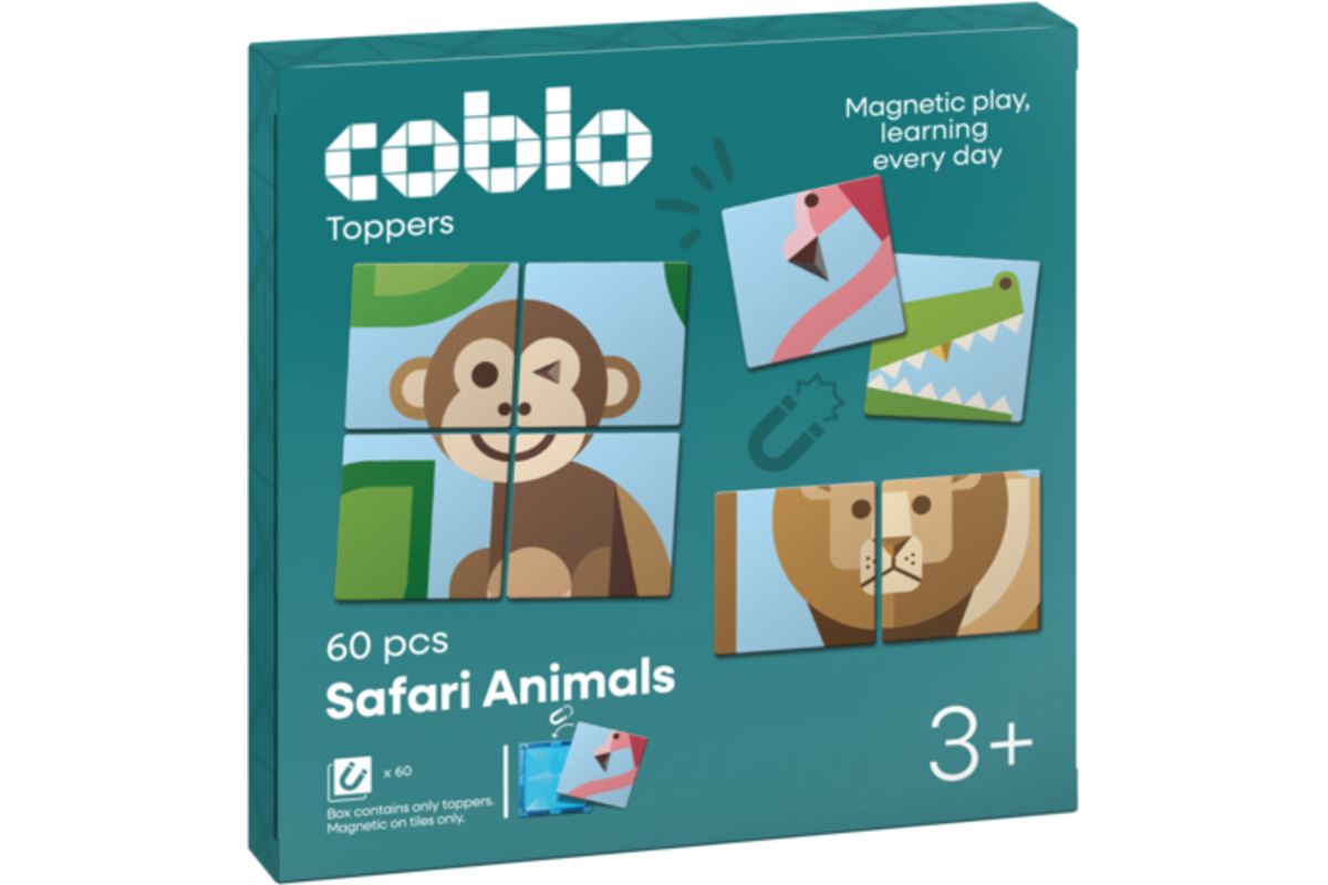 Coblo Toppers Safari Dieren, set van 60 stuks