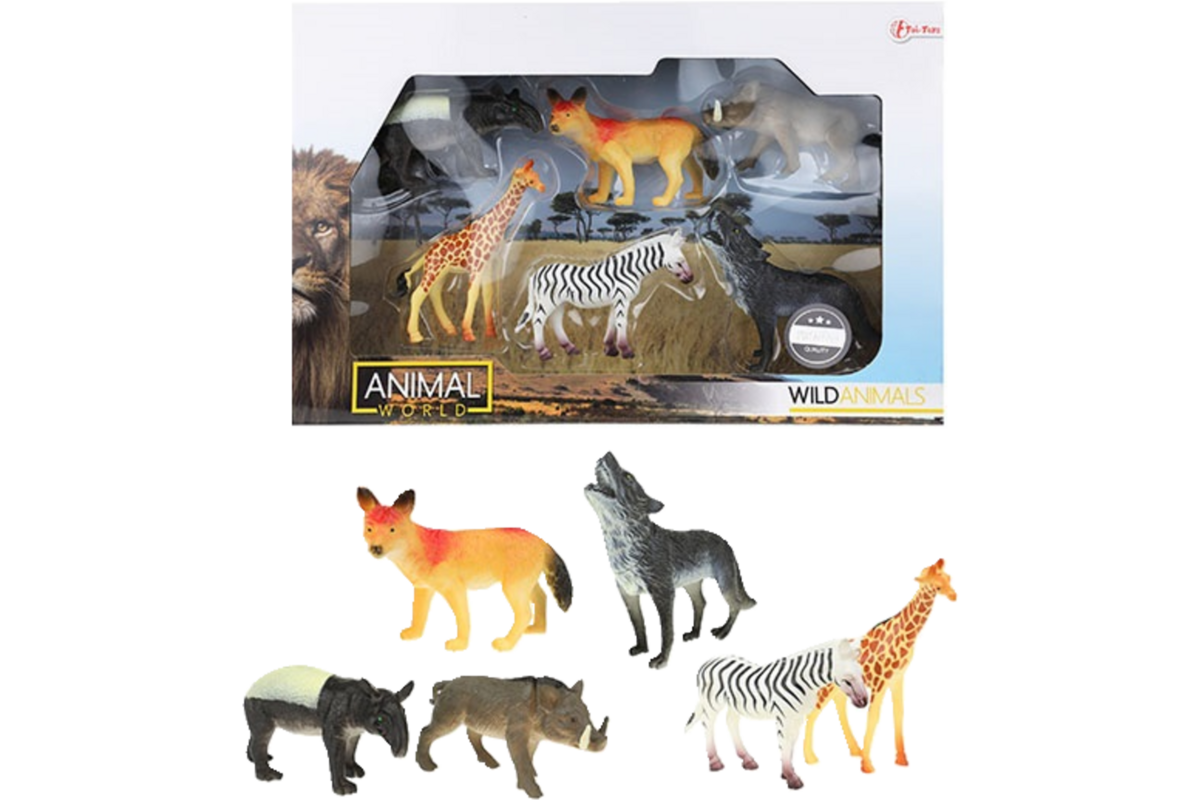 Dierentuindierenset, 6 stuks