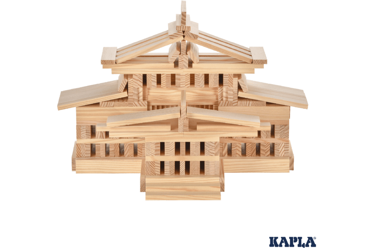 KAPLA®  groepsset in kist, 280 onder- delen incl. voorbeeldboek assorti