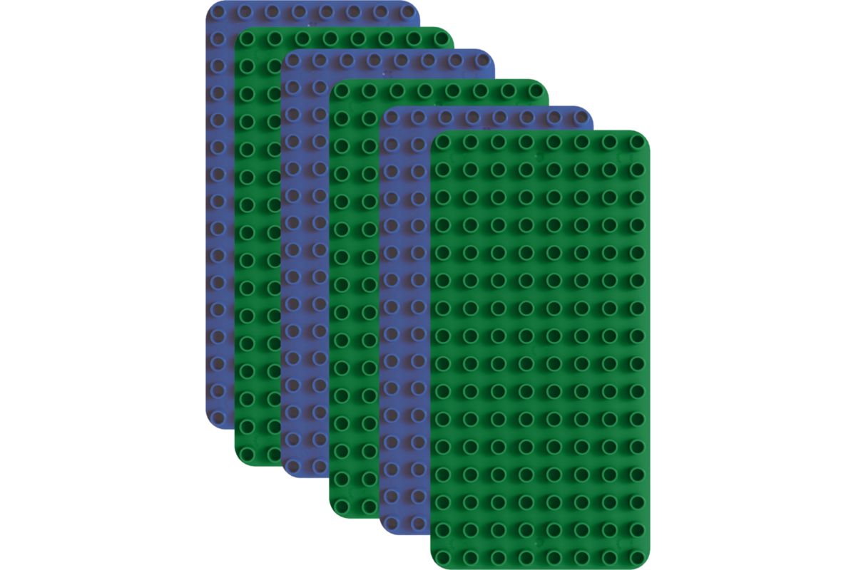 BiOBUDDi Education bouwplatenset 3x blauw, 3x groen