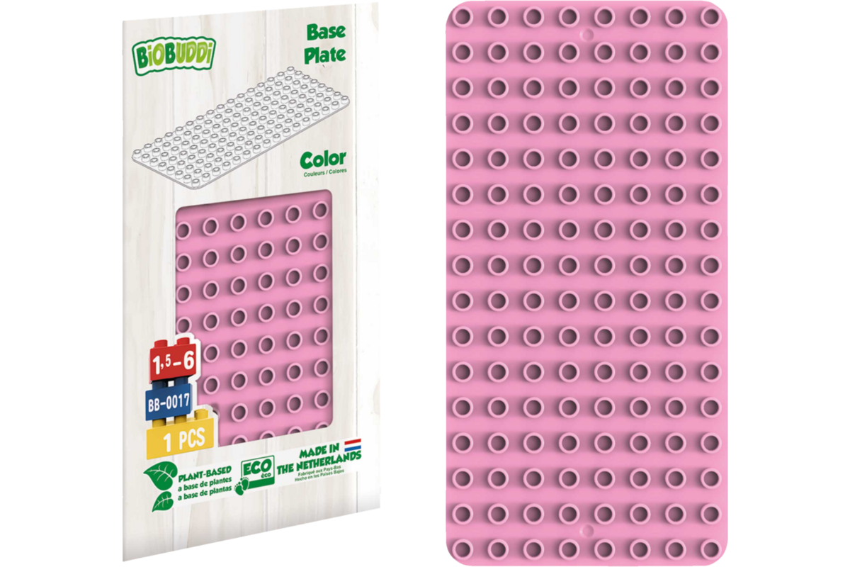 BiOBUDDi Education bouwplaat Flamingo Pink, 25,7 x 12,9 cm