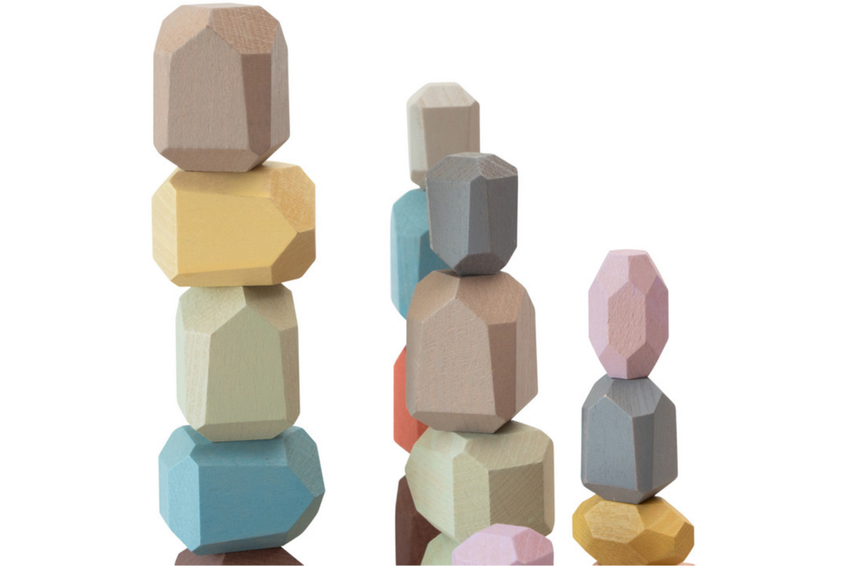 Houten edelstenen pastel
