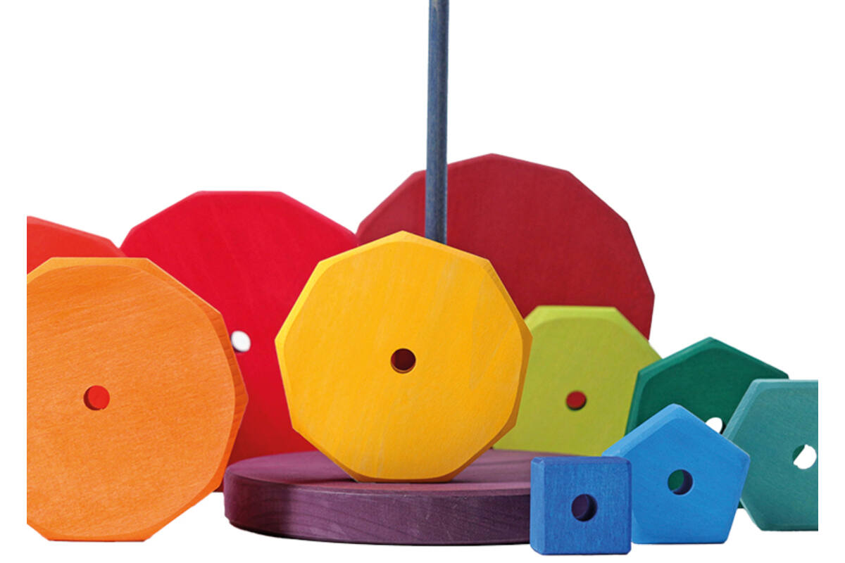 Grimm's - reuze geometrische stapeltoren - stapelen - set van 11