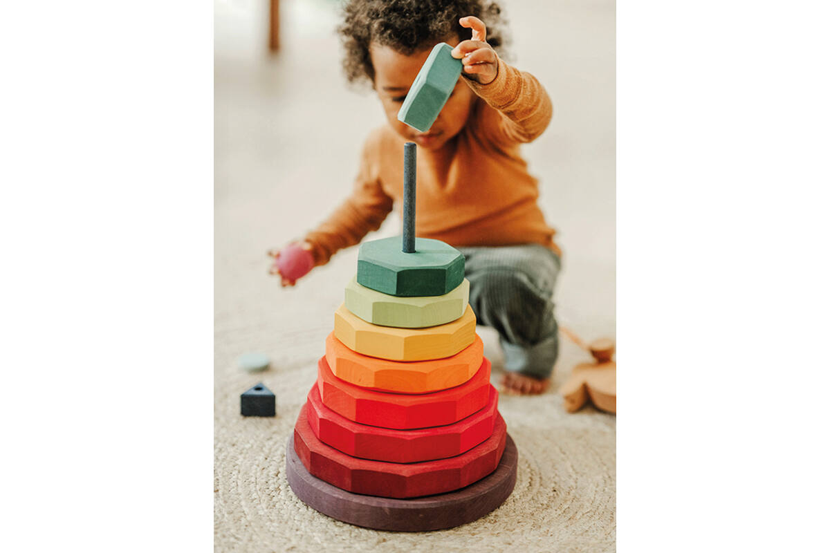 Grimm's - reuze geometrische stapeltoren - stapelen - set van 11