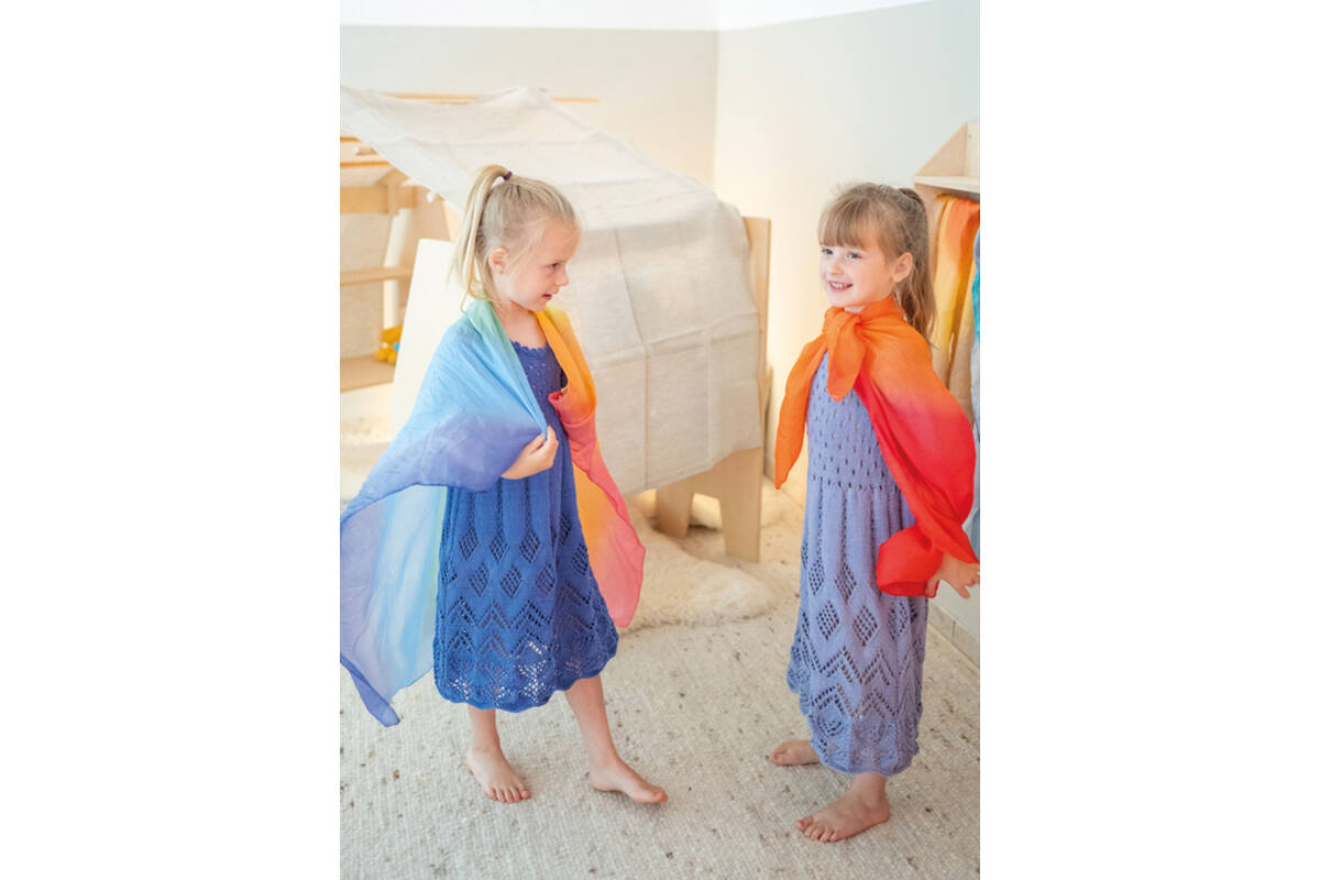 Grimm's - Sarah's Silks - zijden speeldoek regenboog - sjaal, per stuk