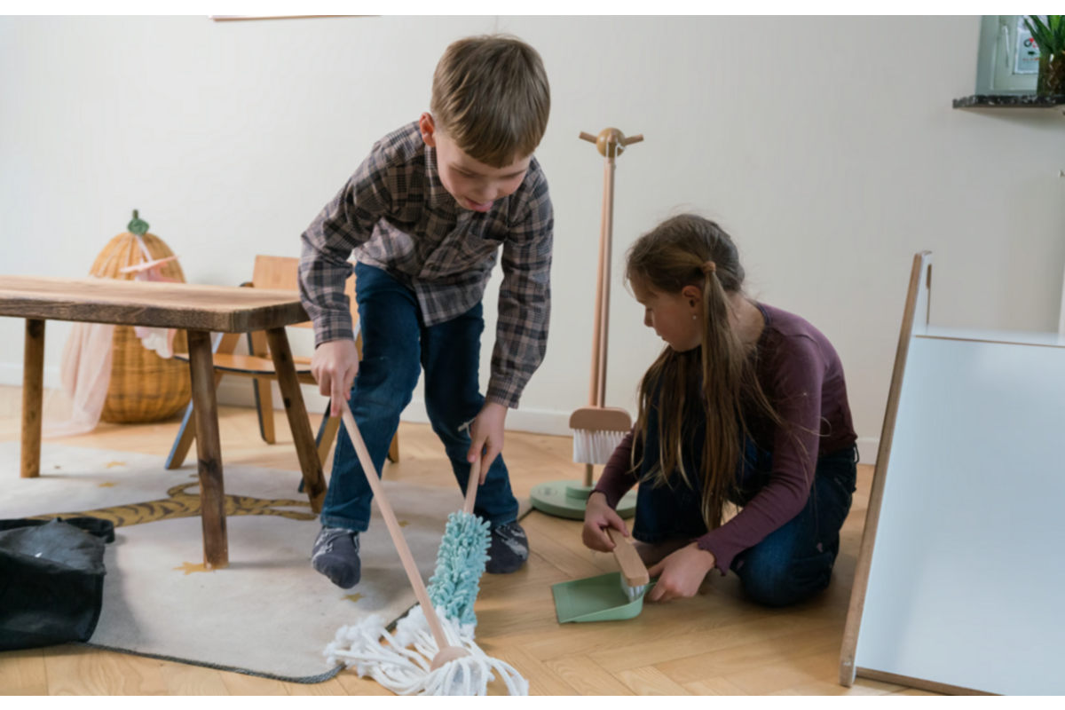 Schoonmaakset | 6 delig, hout