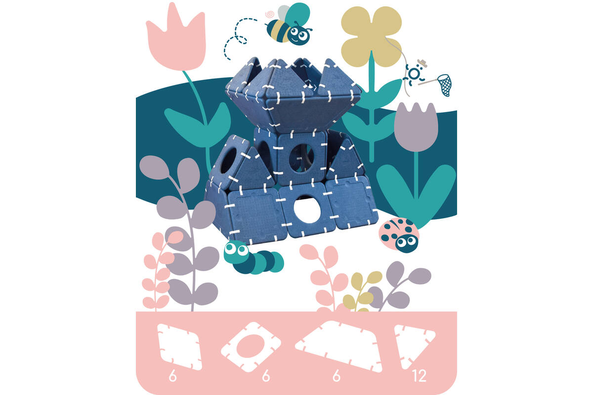 Bouwset educatie inöuqa, Blue Berry, set van 30 stuks