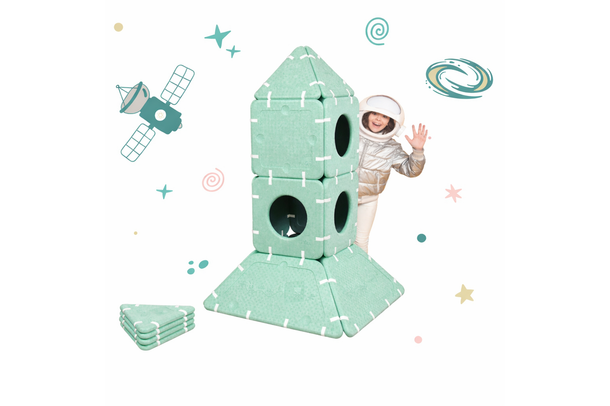 Bouwset educatie inöuqa, Ocean Green, set van 30 stuks