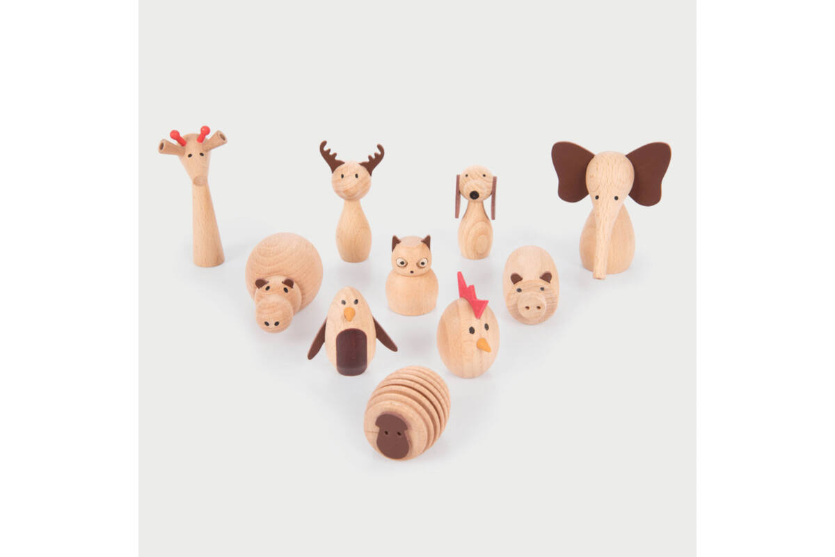 Houten diervriendjes