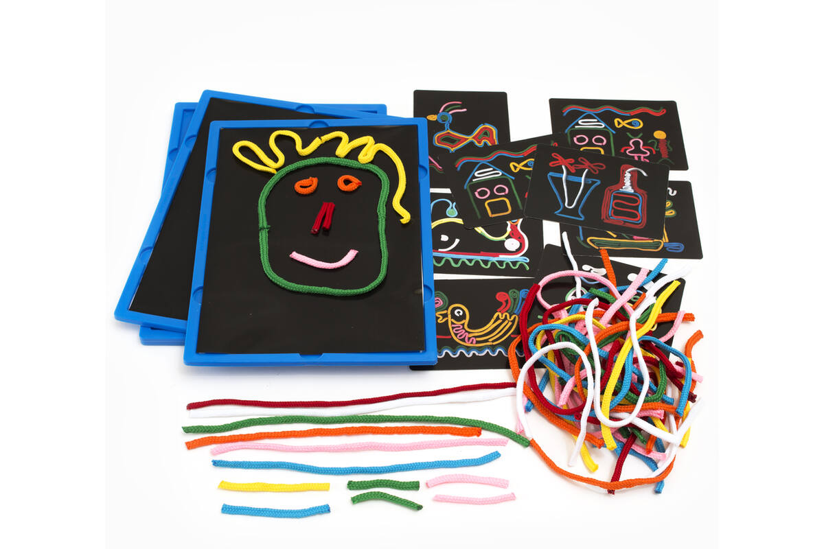 Creatieve borden, set van 4 stuks, inclusief kaarten en draden