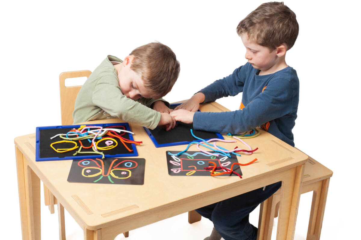 Creatieve borden, set van 4 stuks, inclusief kaarten en draden