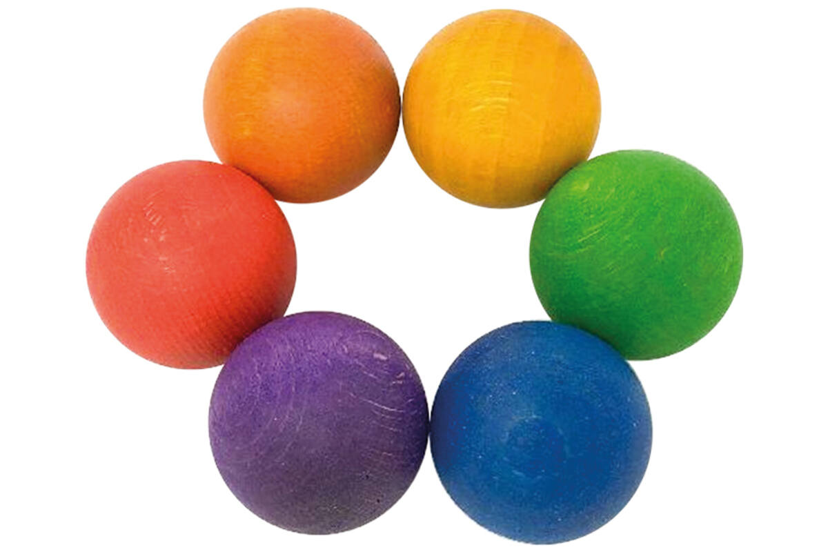 Open eind - Grapat Marbles - knikkers - gekleurd - hout - set van 36 assorti