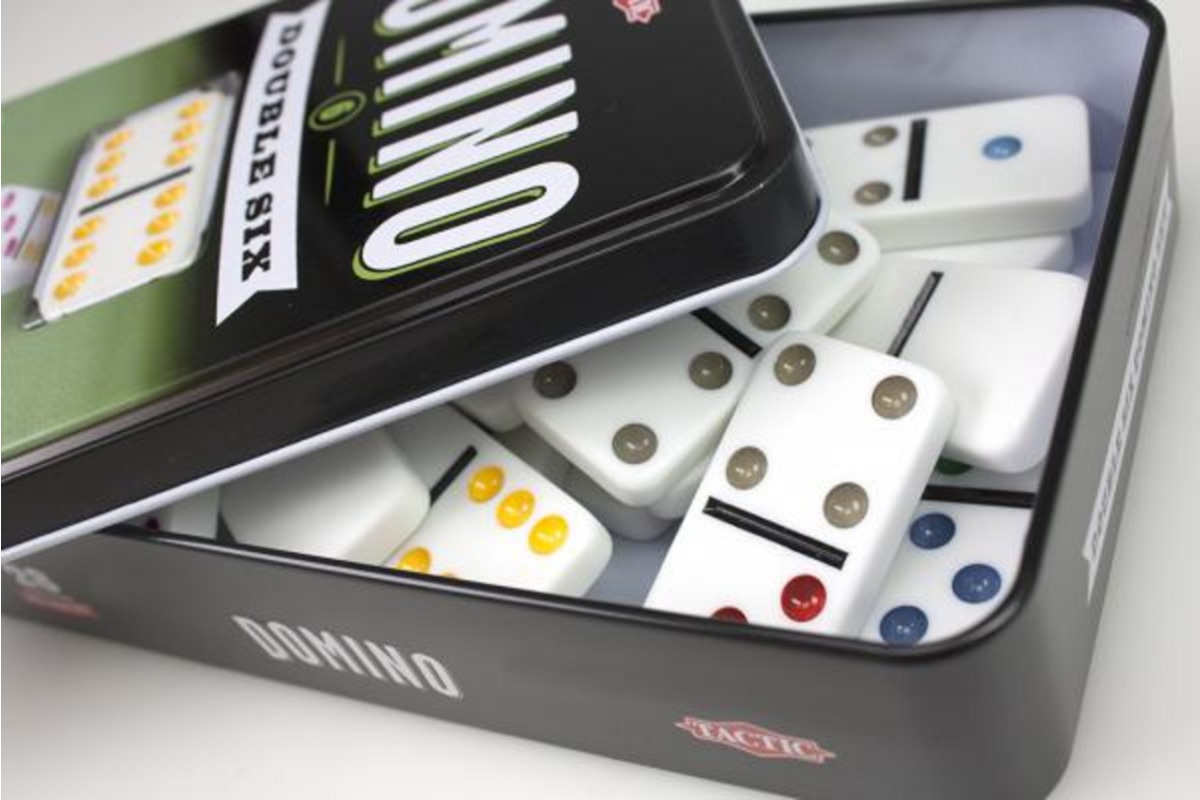 Domino dubbel 6 in blik