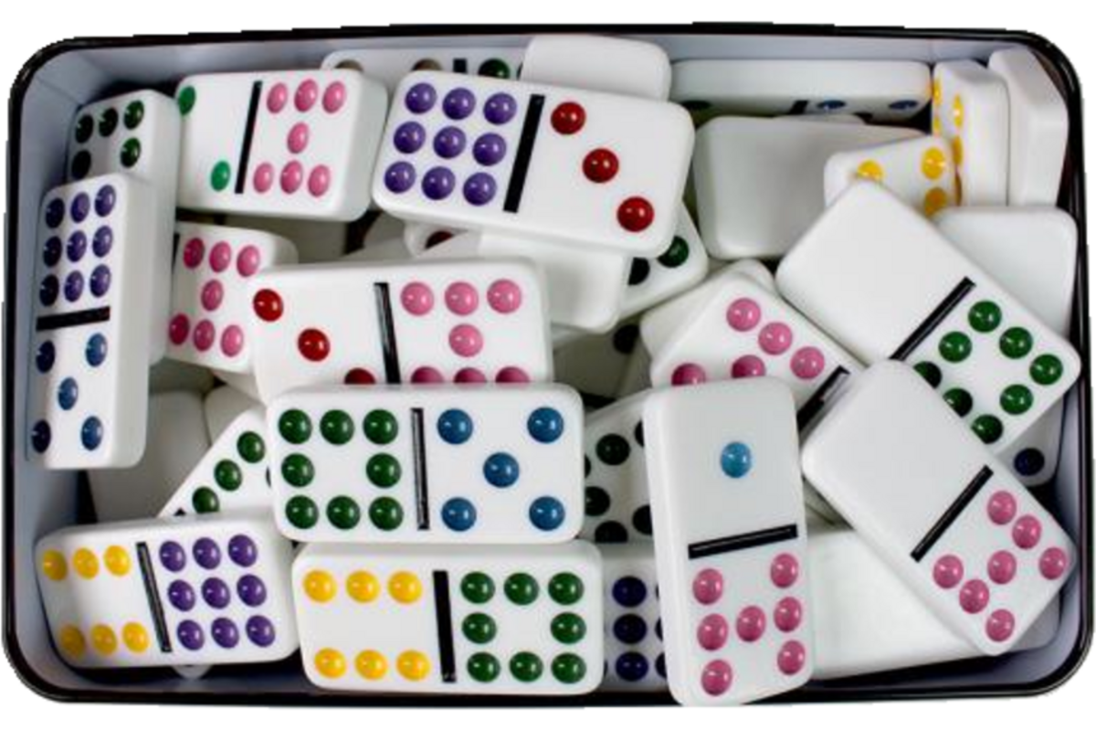 Domino dubbel 9 in blik