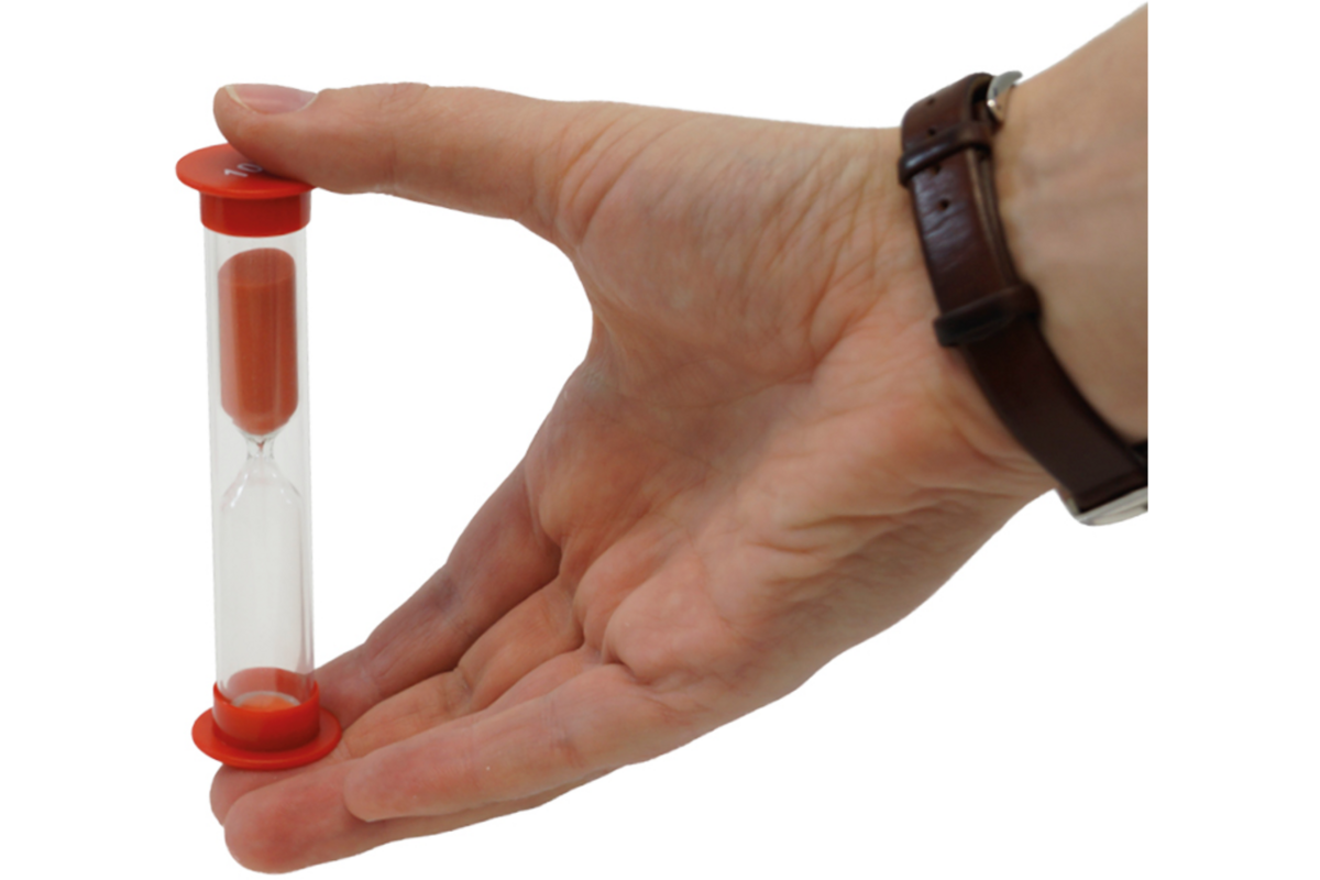 Zandloperset 5 stuks, rood, 10 minuten