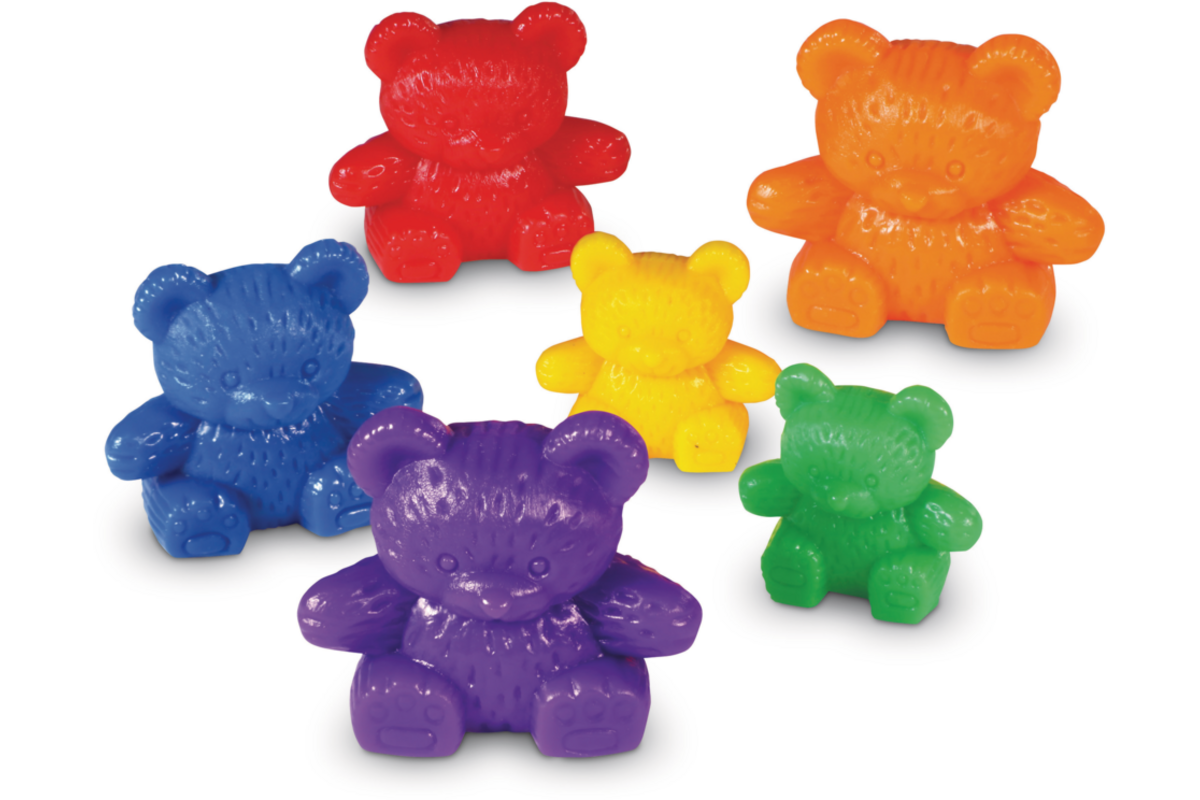 Berenfamilie, regenboogkleuren, set van 96
