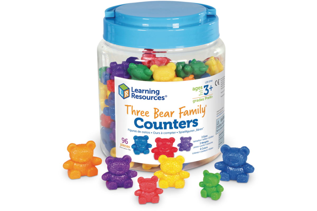 Berenfamilie, regenboogkleuren, set van 96