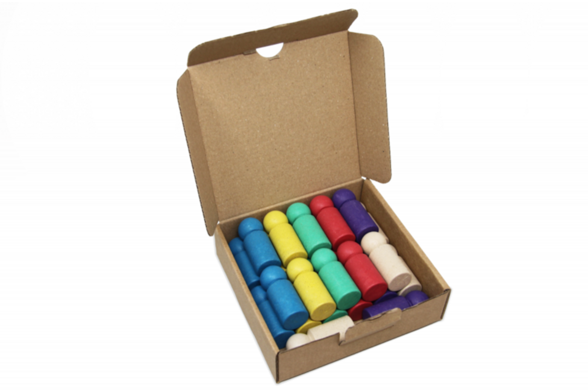 Pionnen jumbo in 6 kleuren, set van 24