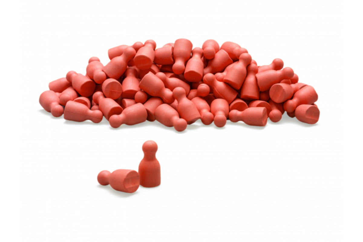 Pionnen rood, set van 100 stuks