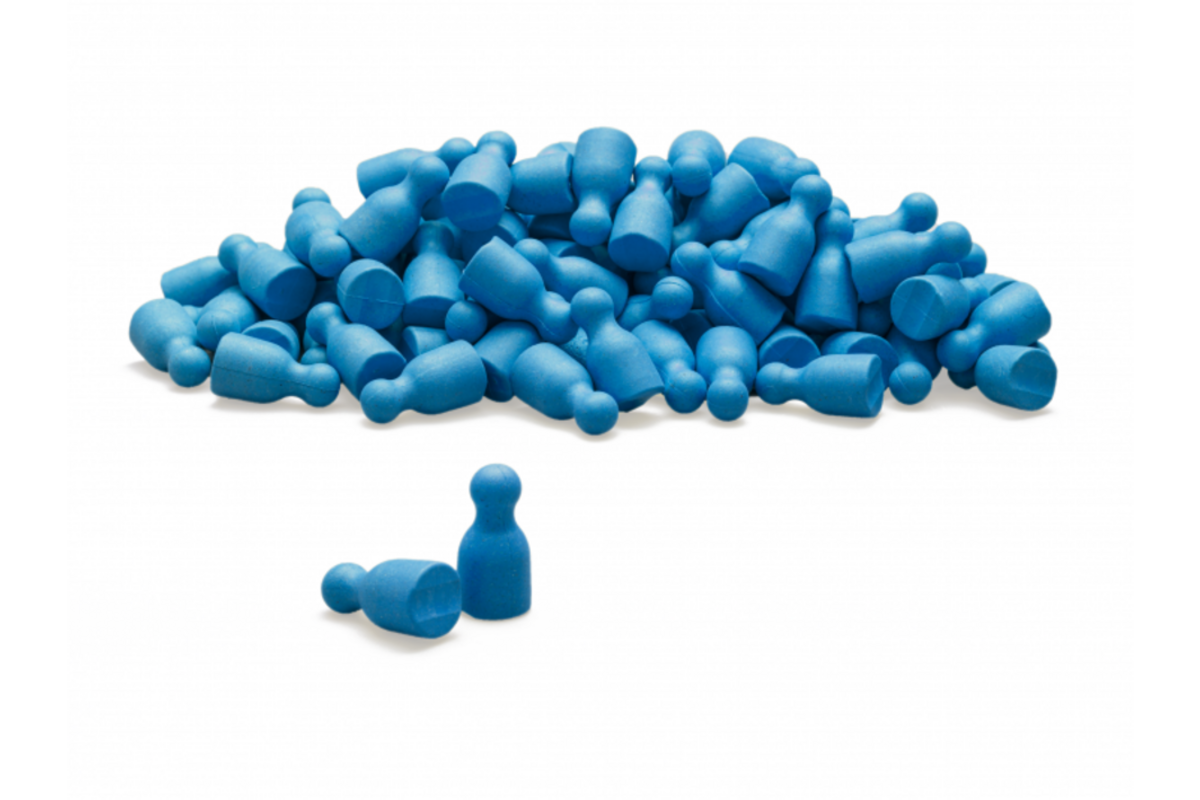 Pionnen blauw, set van 100 stuks