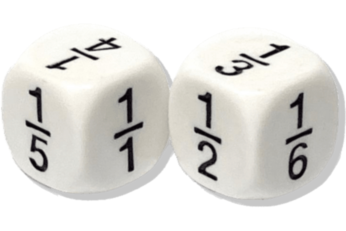 Reken Dobbelsteen Breuken 1-6 (10 stuks)