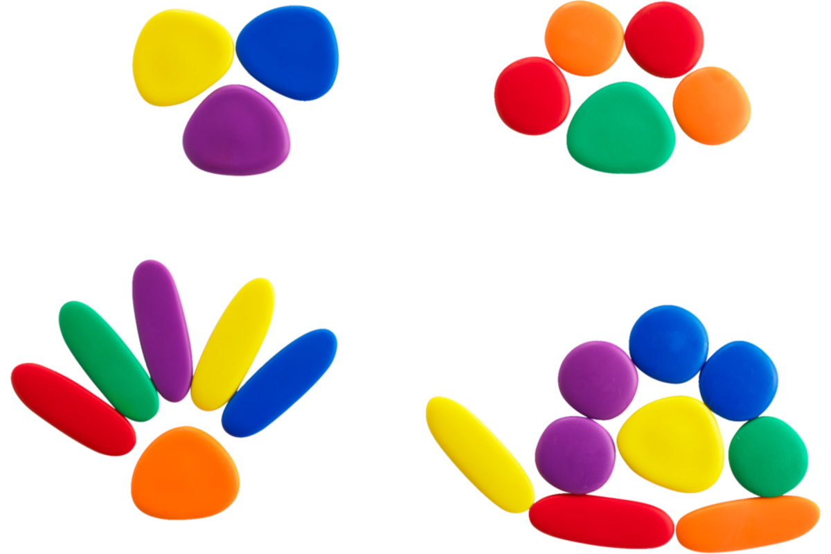 Kiezelstenen Junior in regenboogkleuren, activiteitenset