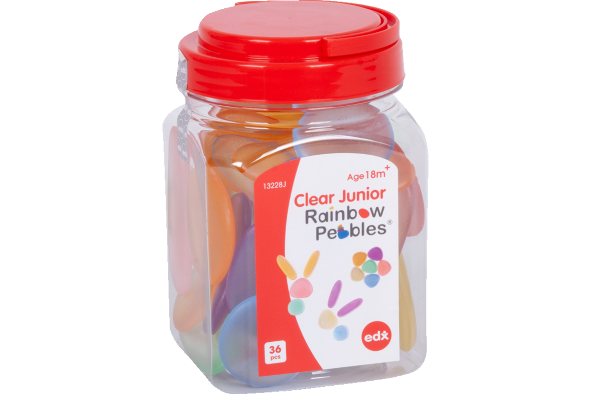 Kiezelstenen Junior in transparante regenboogkleuren