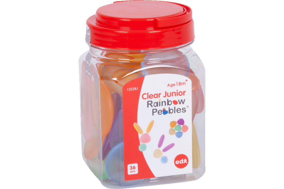 Kiezelstenen Junior in transparante regenboogkleuren