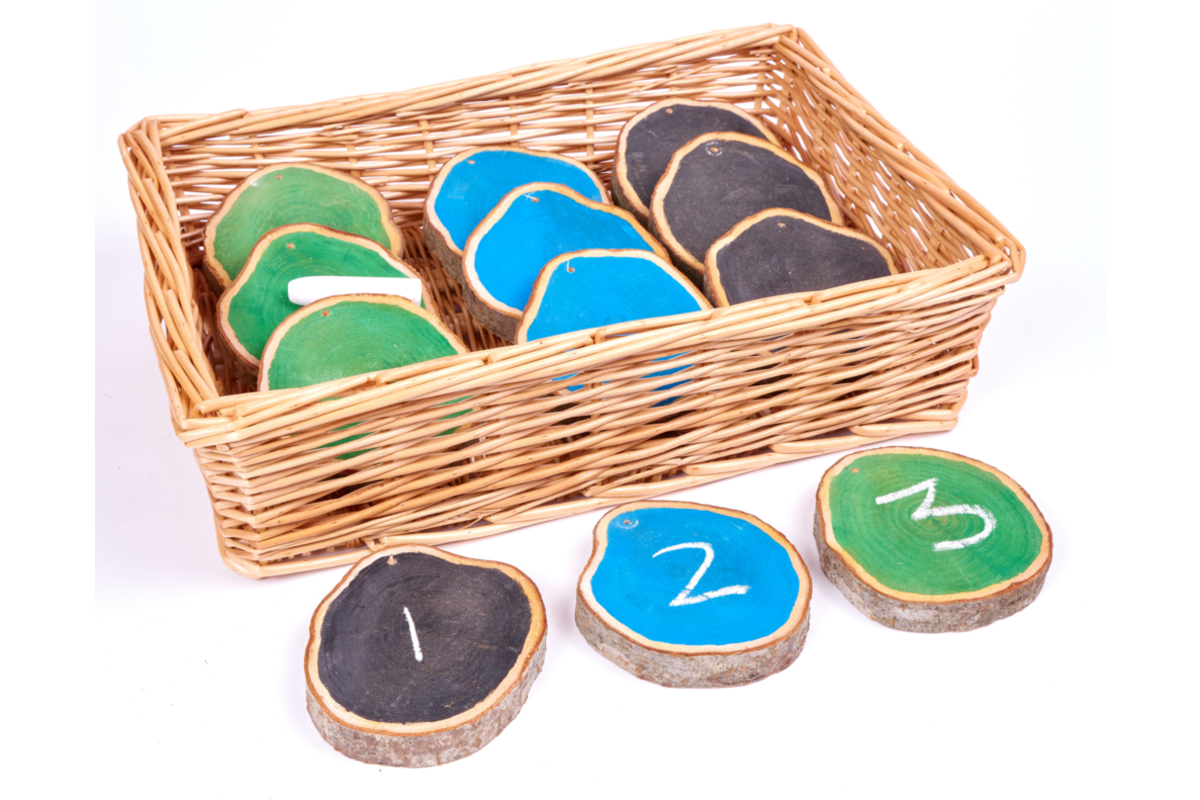 Beschrijfbare houten schijven
