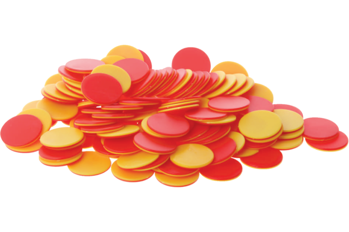 Fiches 2-Kleuren Tellers, 200 stuks geel en rood