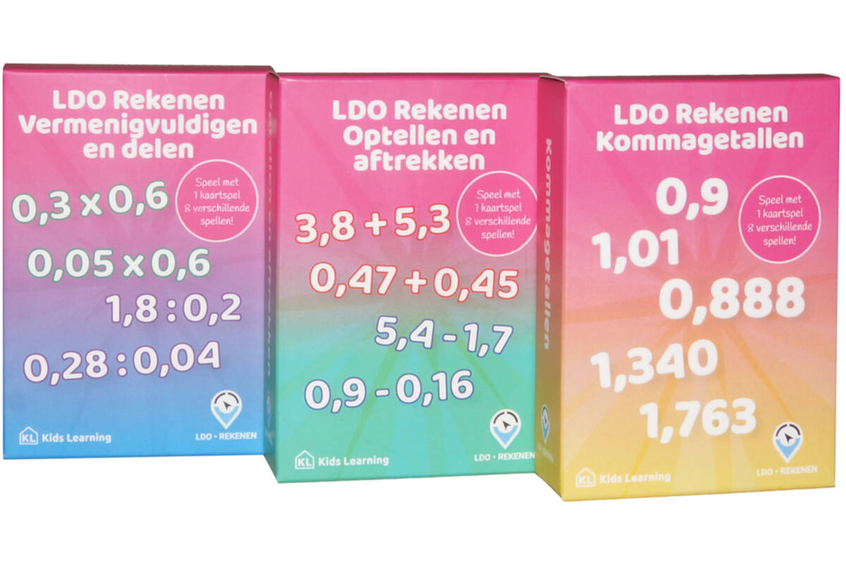 LDO Rekenen - Kaartspel Kommagetallen - set van 3