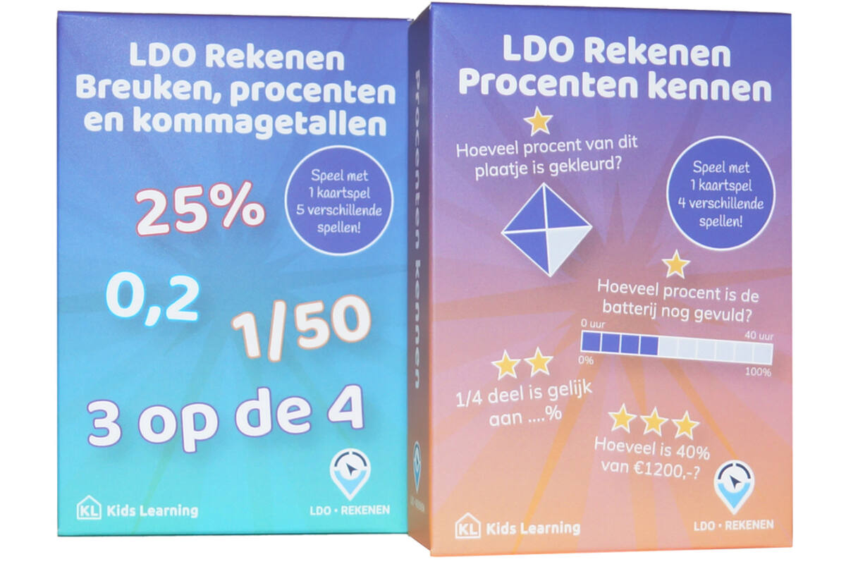 LDO Rekenen - Kaartspel Verhouding en procenten - set van 2