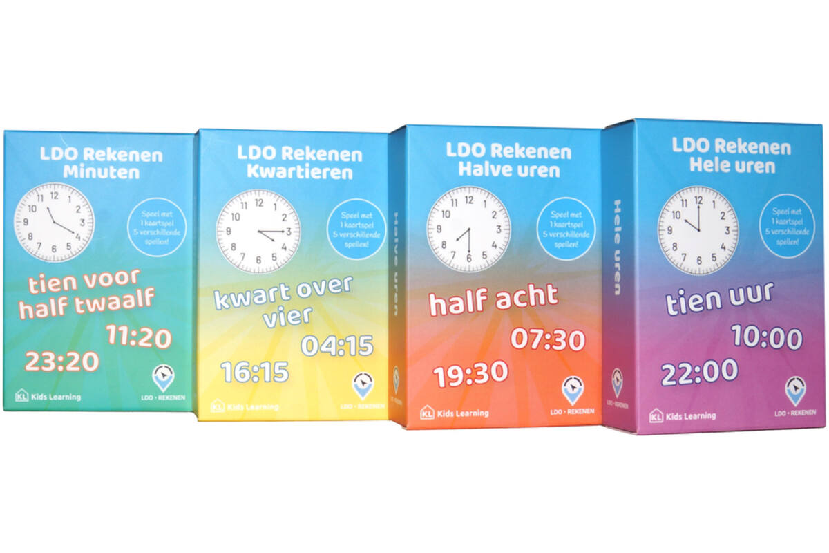 LDO Rekenen - Kaartspel Tijd - set van 4