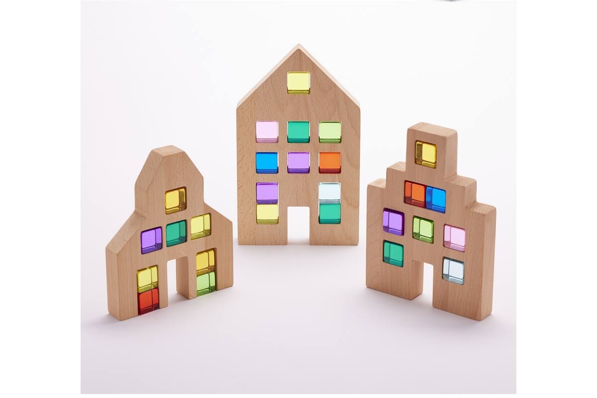Regenboog Edelstenen Gebouwen - Set van 36