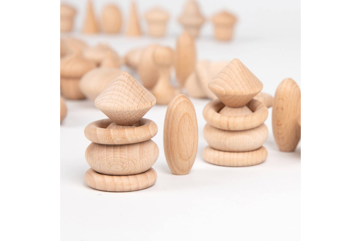 Houten schatten natuurlijke set