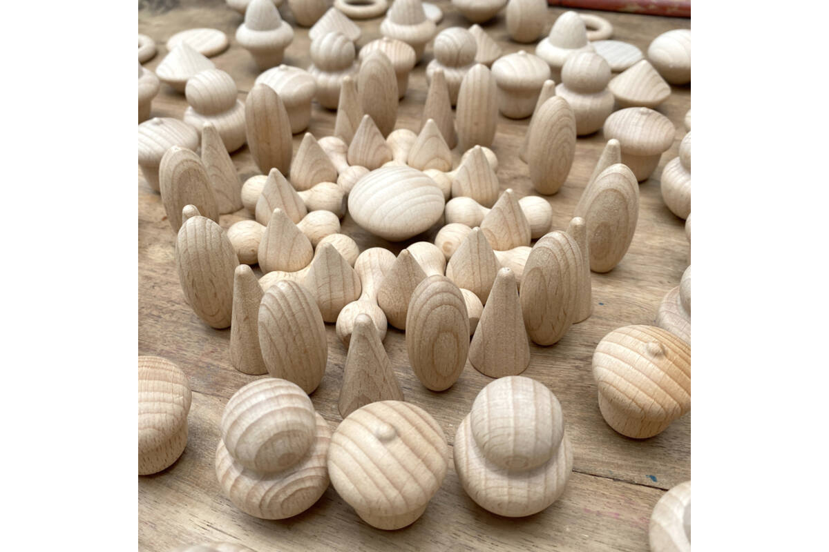 Houten schatten natuurlijke set
