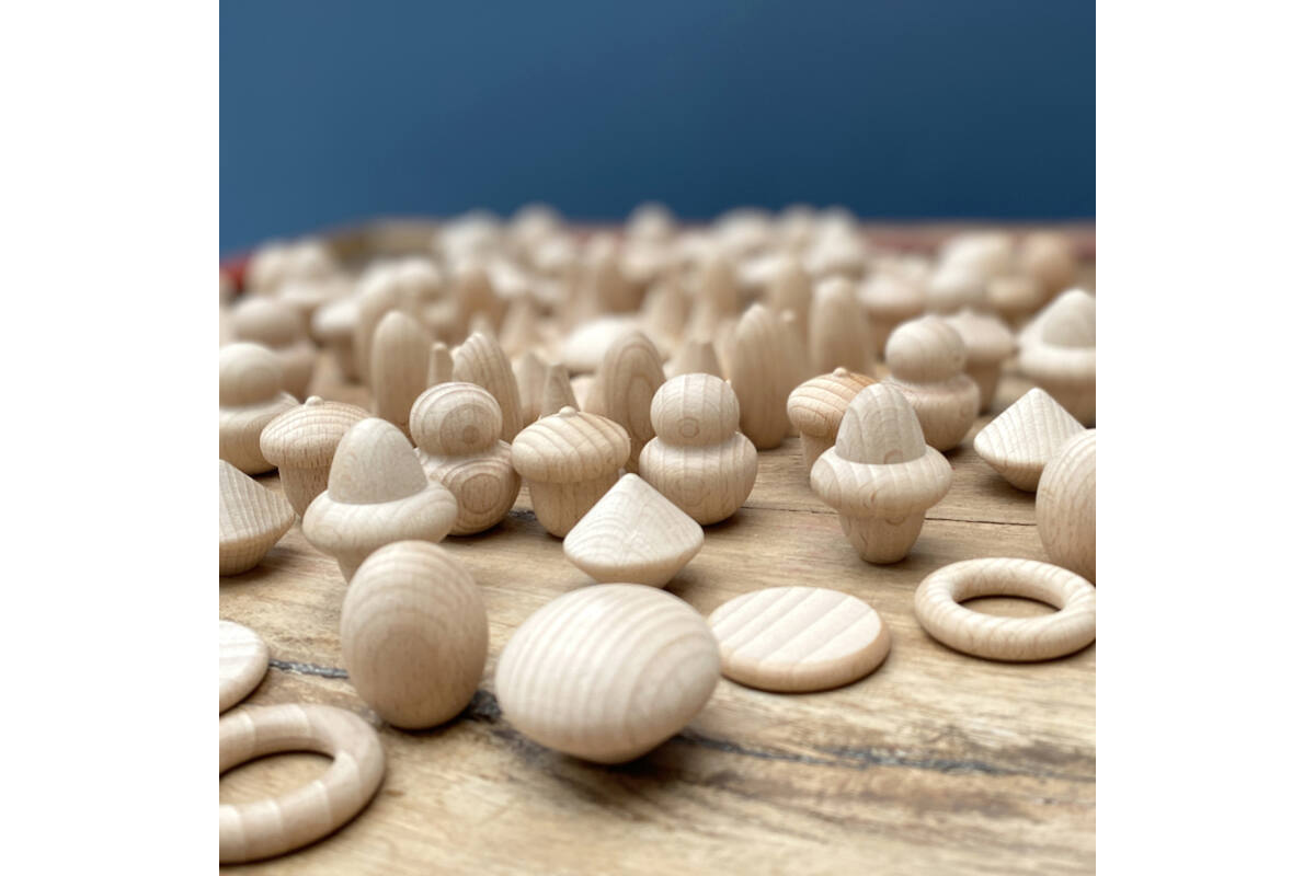 Houten schatten natuurlijke set