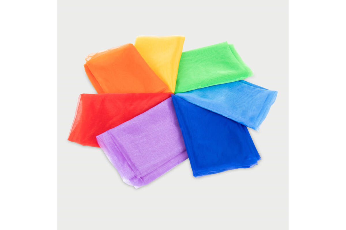 Regenboog organza stof