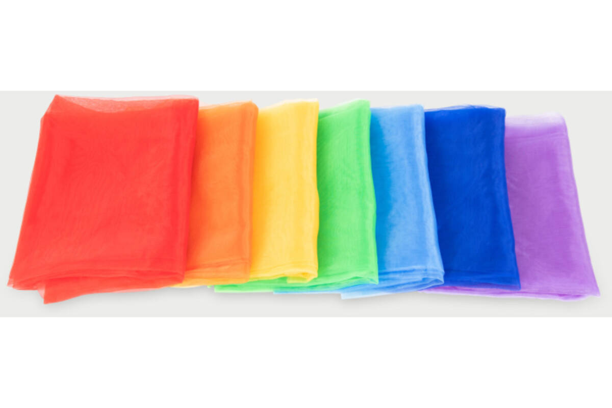 Regenboog organza stof