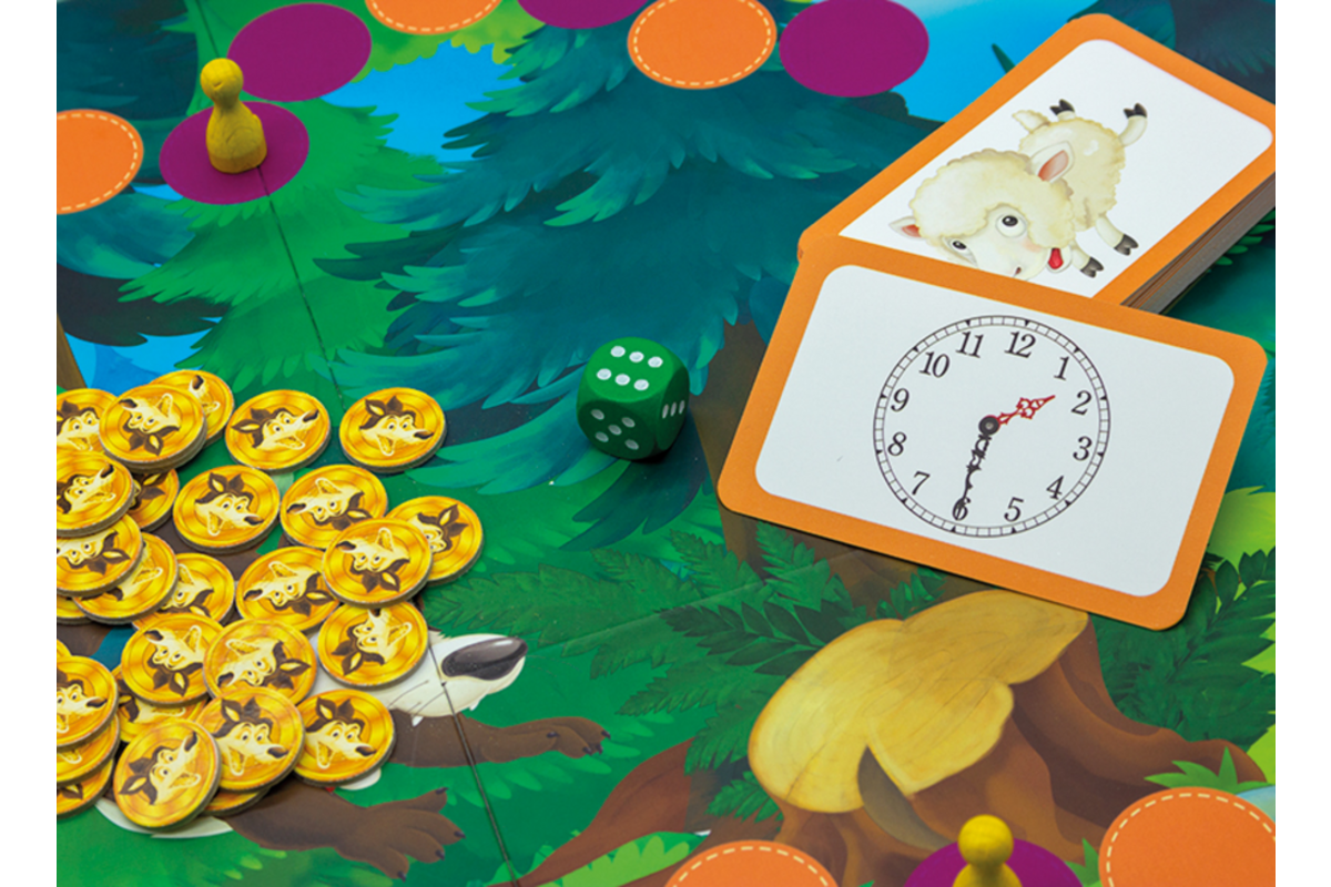 Tijdlezen - Level 21 - Wolfje hoe laat is het? - kloklezen - bordspel