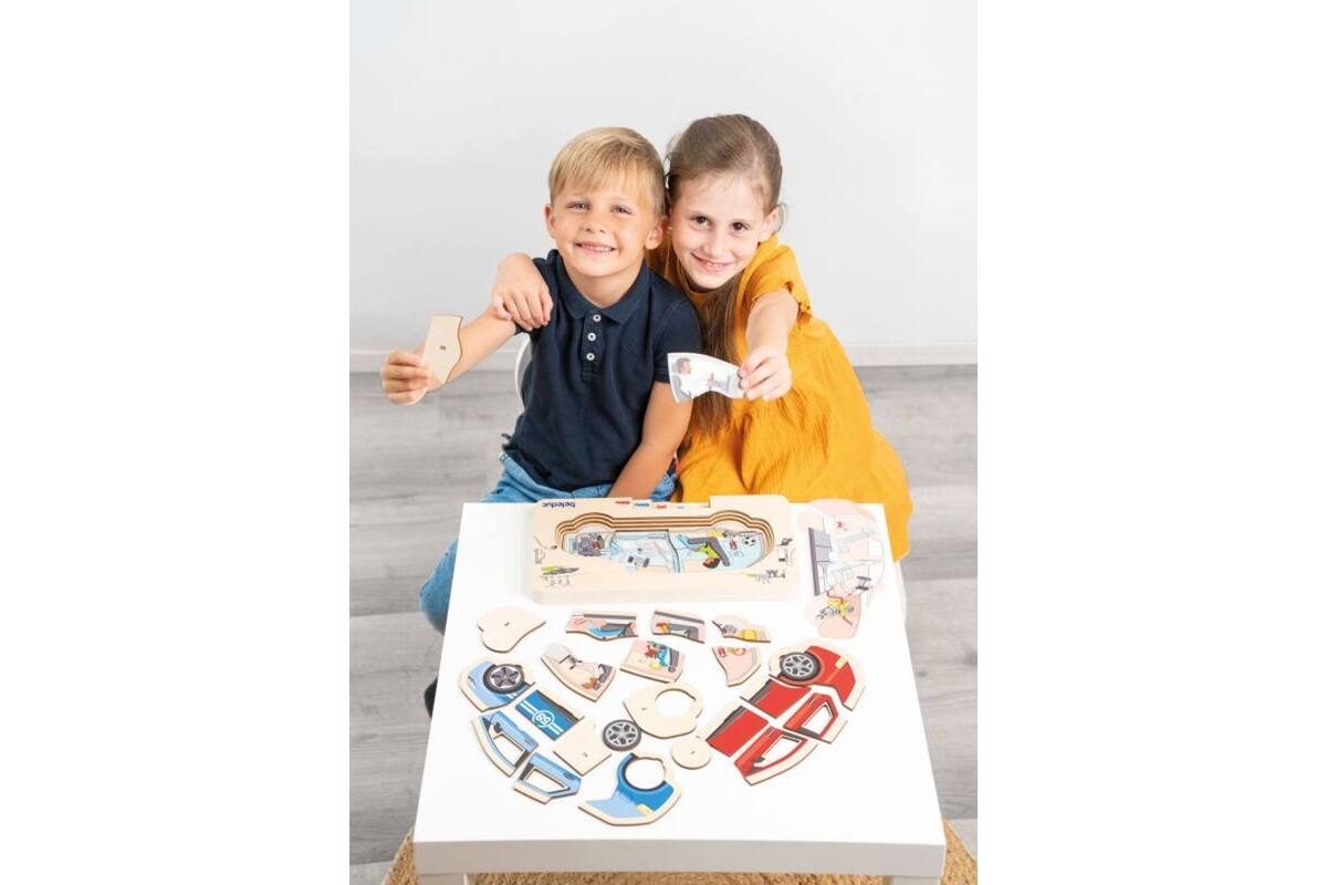 Puzzel in lagen, auto