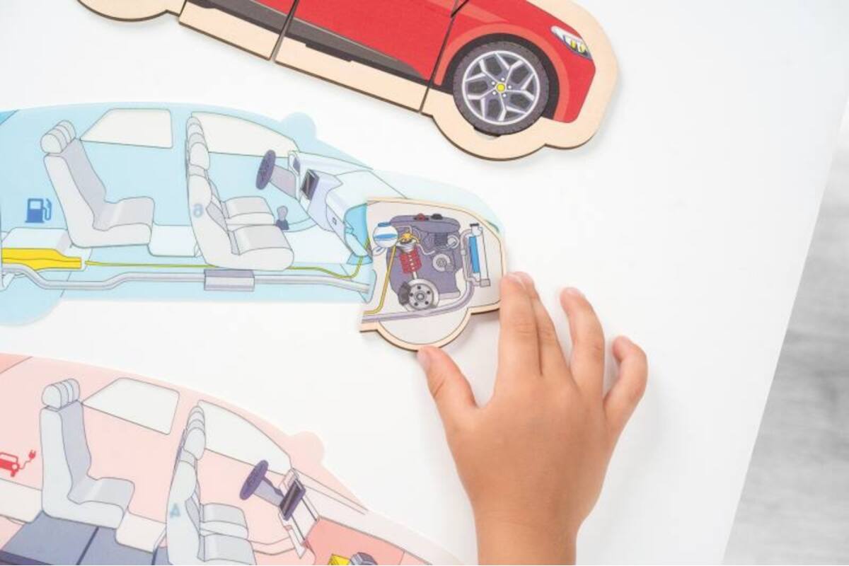 Puzzel in lagen, auto