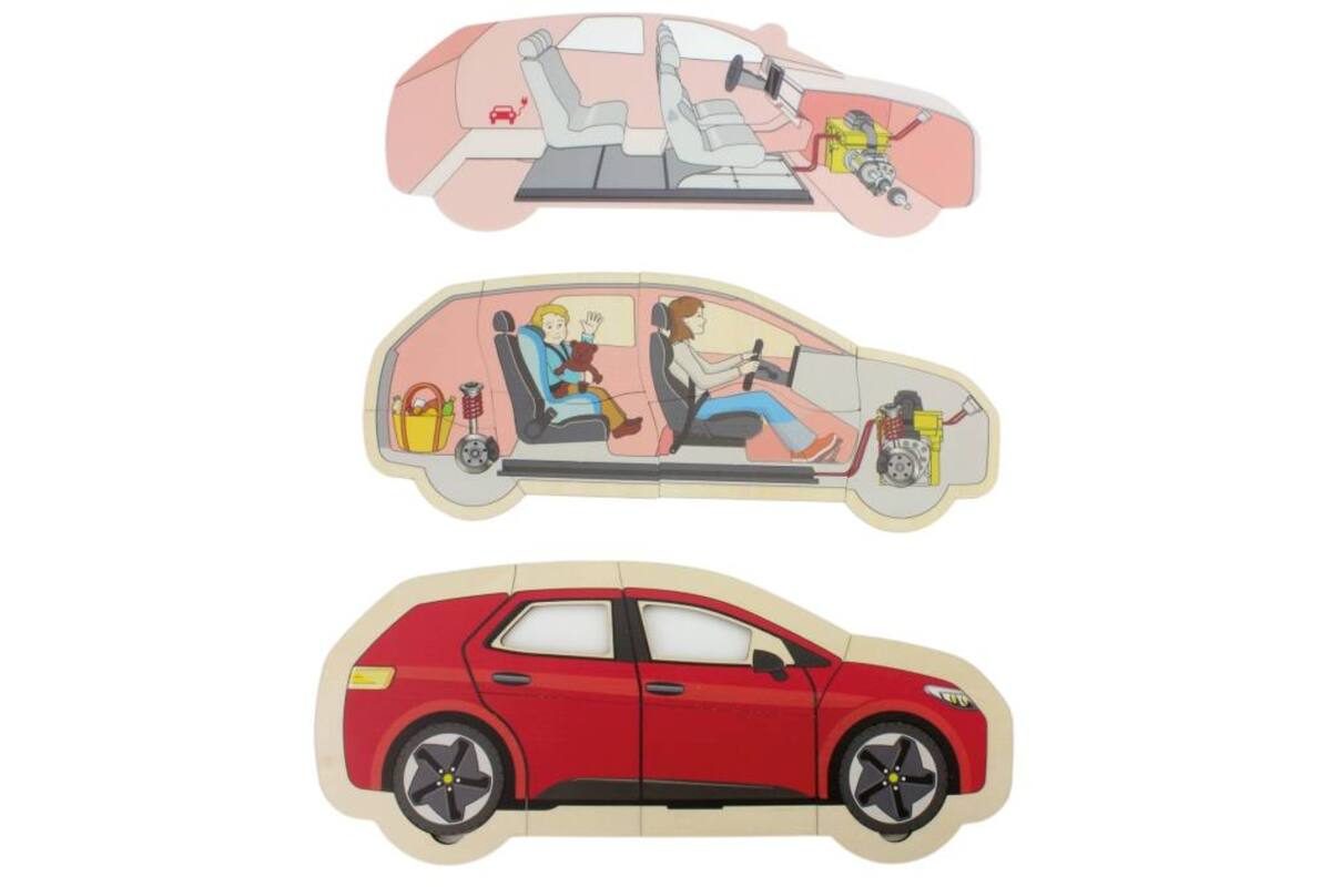 Puzzel in lagen, auto