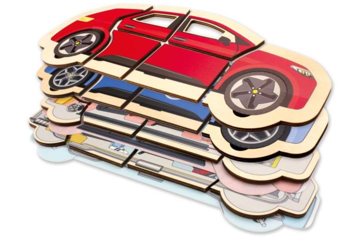 Puzzel in lagen, auto